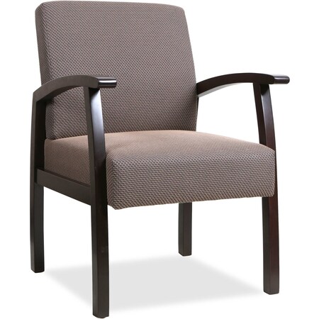 Lorell Thickly Padded Guest Chair, Espresso Frame, Taupe LLR68554